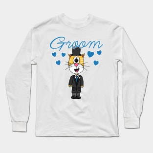 Bridegroom Cat Wedding Groom Bachelor Party Engagement Long Sleeve T-Shirt